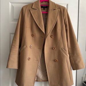 Express size 3/4 camel colored wool coat